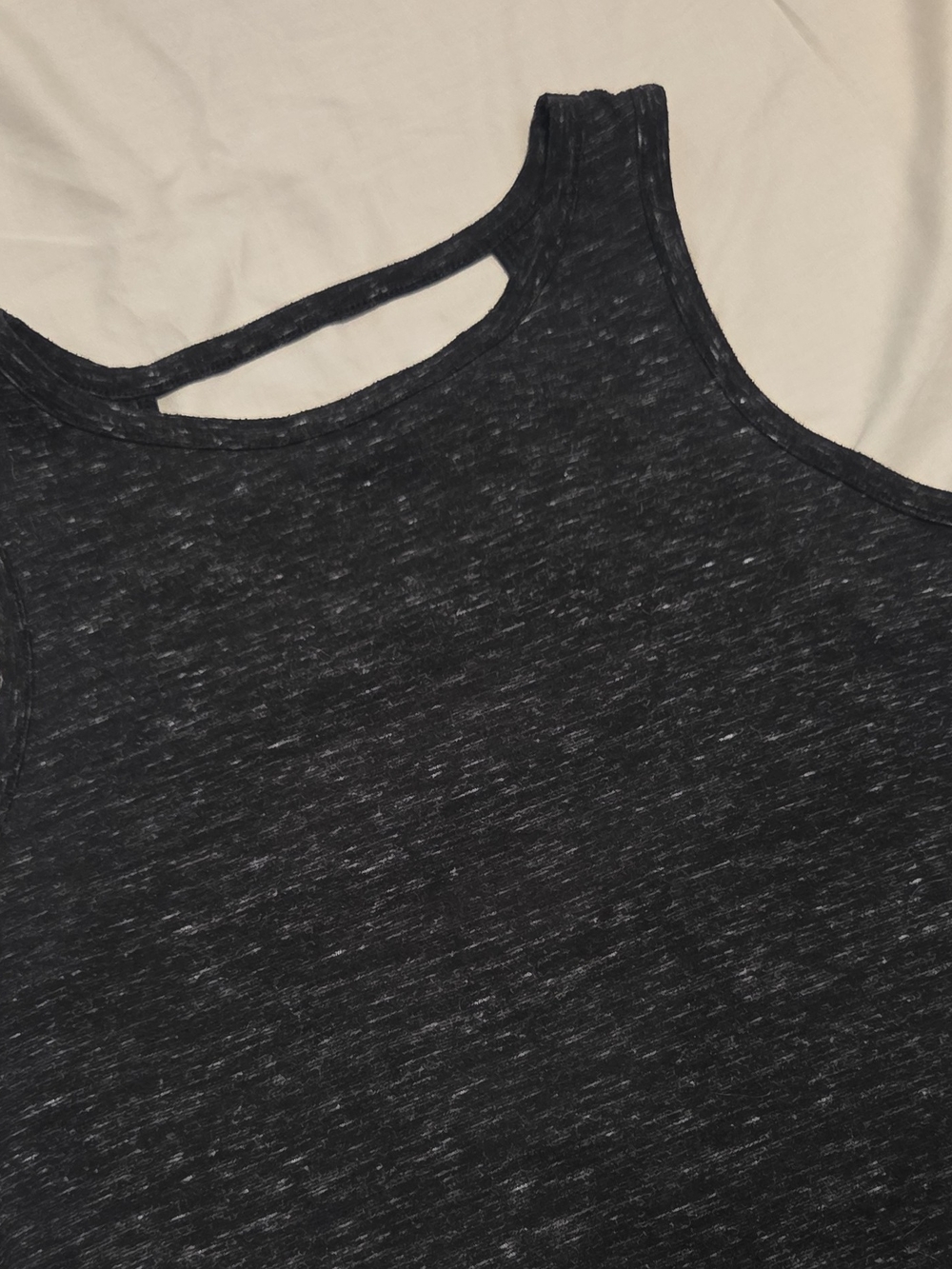 Victoria's Secret Women’s Charcoal Heather Tank Top with Back Strap Accent